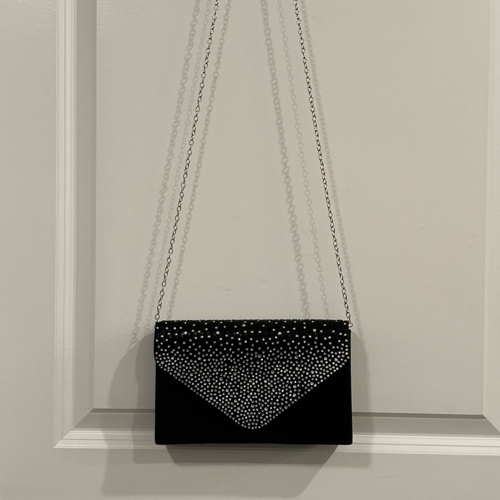Elegant Black Rhinestone Clutch - Picture 2 of 8